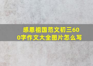 感恩祖国范文初三600字作文大全图片怎么写