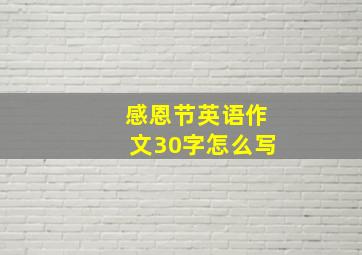 感恩节英语作文30字怎么写