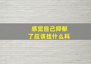 感觉自己抑郁了应该挂什么科