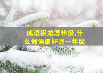 成语接龙怎样接,什么词语最好呢一年级