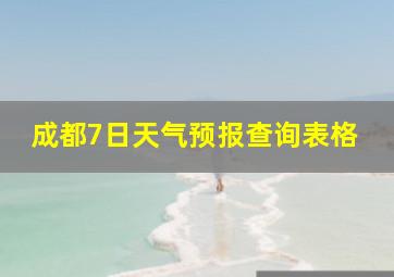 成都7日天气预报查询表格