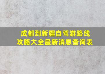 成都到新疆自驾游路线攻略大全最新消息查询表