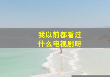 我以前都看过什么电视剧呀