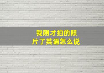 我刚才拍的照片了英语怎么说