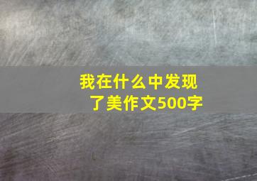 我在什么中发现了美作文500字