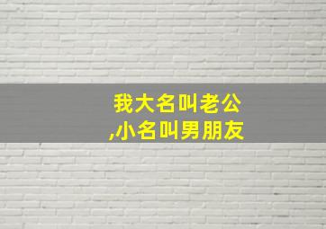 我大名叫老公,小名叫男朋友