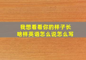 我想看看你的样子长啥样英语怎么说怎么写