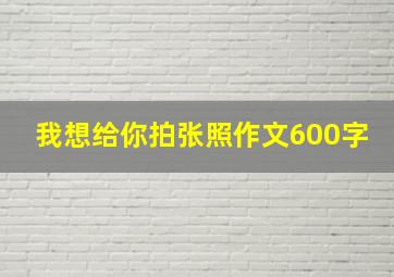 我想给你拍张照作文600字