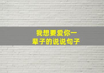 我想要爱你一辈子的说说句子