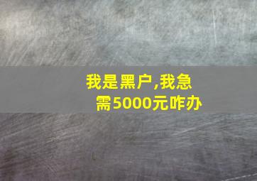 我是黑户,我急需5000元咋办