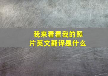 我来看看我的照片英文翻译是什么