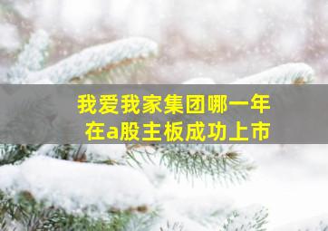 我爱我家集团哪一年在a股主板成功上市