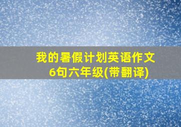 我的暑假计划英语作文6句六年级(带翻译)