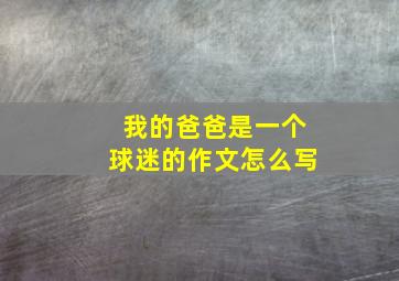 我的爸爸是一个球迷的作文怎么写