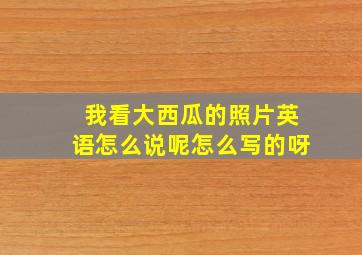 我看大西瓜的照片英语怎么说呢怎么写的呀