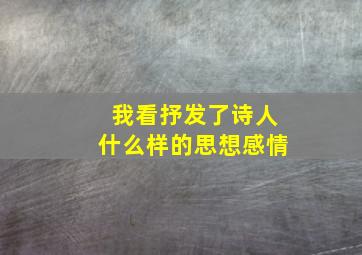 我看抒发了诗人什么样的思想感情