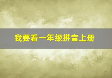 我要看一年级拼音上册