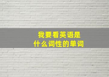 我要看英语是什么词性的单词