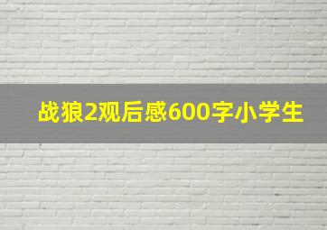 战狼2观后感600字小学生