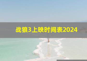 战狼3上映时间表2024