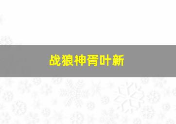 战狼神胥叶新