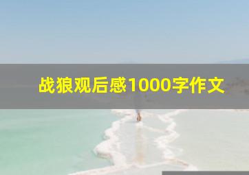 战狼观后感1000字作文