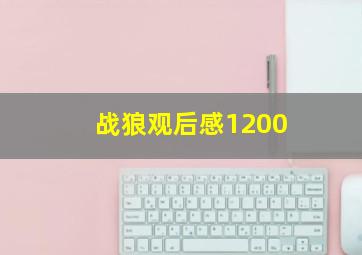 战狼观后感1200