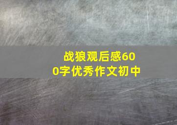 战狼观后感600字优秀作文初中