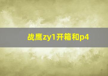 战鹰zy1开箱和p4