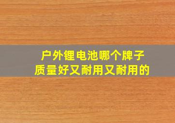 户外锂电池哪个牌子质量好又耐用又耐用的