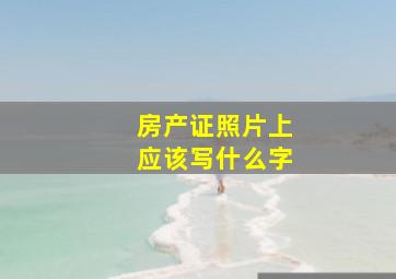 房产证照片上应该写什么字