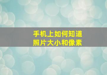 手机上如何知道照片大小和像素