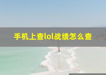 手机上查lol战绩怎么查