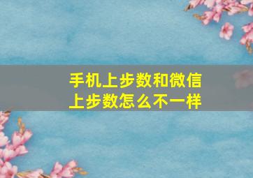 手机上步数和微信上步数怎么不一样