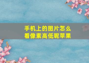 手机上的图片怎么看像素高低呢苹果