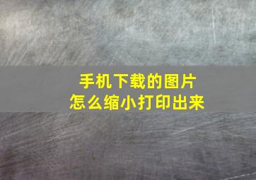 手机下载的图片怎么缩小打印出来