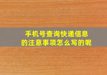 手机号查询快递信息的注意事项怎么写的呢