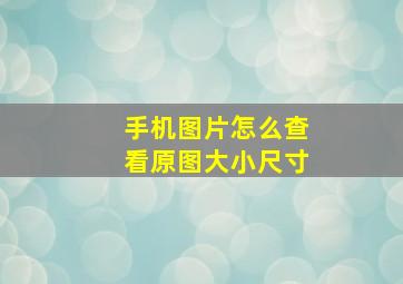 手机图片怎么查看原图大小尺寸