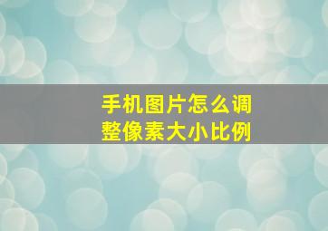 手机图片怎么调整像素大小比例