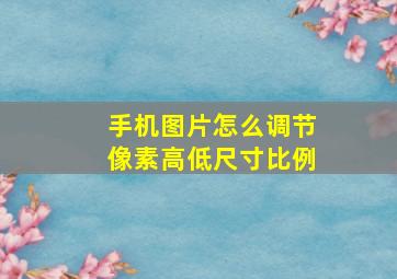 手机图片怎么调节像素高低尺寸比例