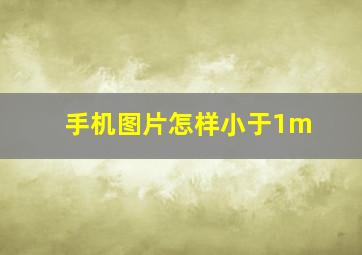 手机图片怎样小于1m