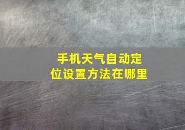 手机天气自动定位设置方法在哪里