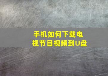 手机如何下载电视节目视频到U盘