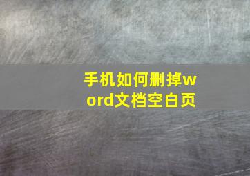 手机如何删掉word文档空白页