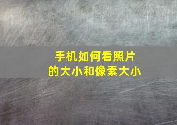 手机如何看照片的大小和像素大小