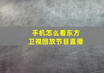 手机怎么看东方卫视回放节目直播