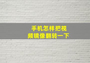 手机怎样把视频镜像翻转一下