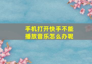 手机打开快手不能播放音乐怎么办呢