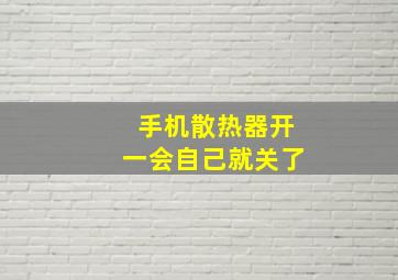 手机散热器开一会自己就关了