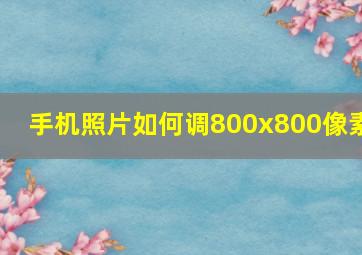 手机照片如何调800x800像素